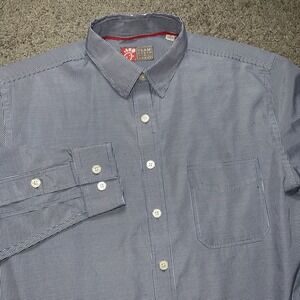 Oobe Shirt Mens Small Blue Chick-Fil-A Work Long Sleeve Check Button Up
